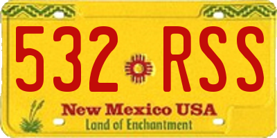 NM license plate 532RSS