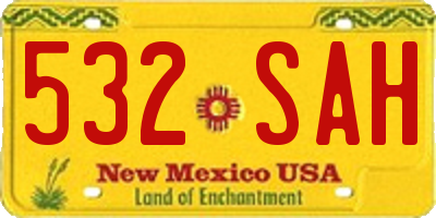 NM license plate 532SAH