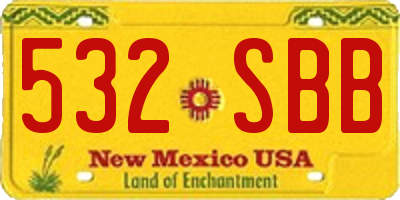 NM license plate 532SBB