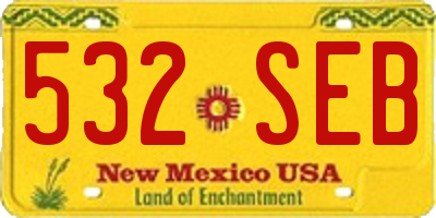 NM license plate 532SEB