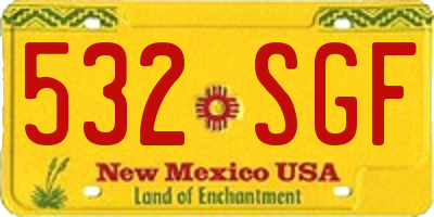 NM license plate 532SGF