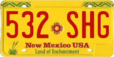 NM license plate 532SHG