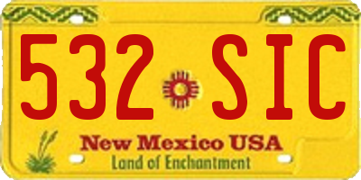 NM license plate 532SIC
