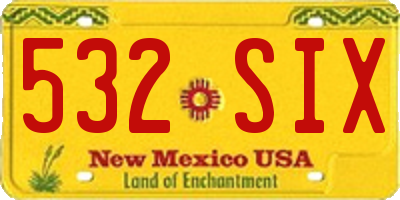NM license plate 532SIX