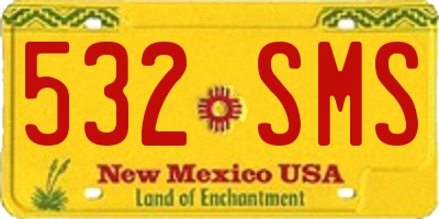 NM license plate 532SMS