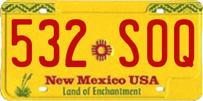 NM license plate 532SOQ