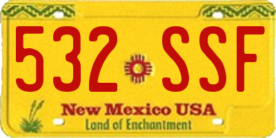 NM license plate 532SSF