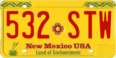 NM license plate 532STW