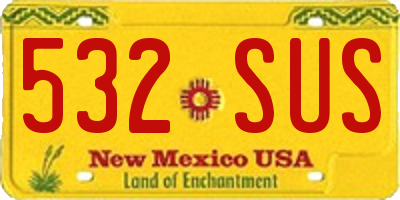 NM license plate 532SUS