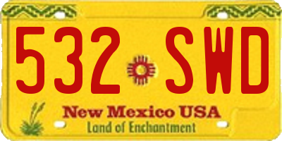 NM license plate 532SWD
