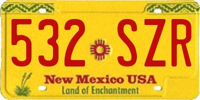 NM license plate 532SZR