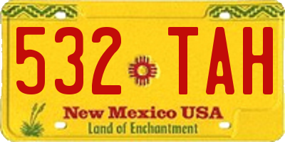 NM license plate 532TAH