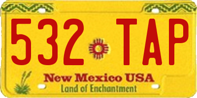 NM license plate 532TAP