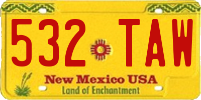 NM license plate 532TAW