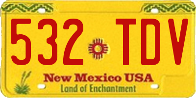 NM license plate 532TDV