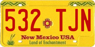 NM license plate 532TJN