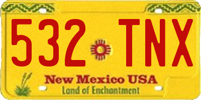 NM license plate 532TNX