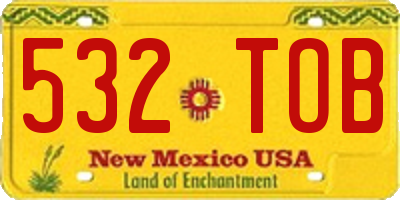 NM license plate 532TOB