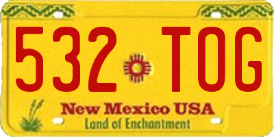 NM license plate 532TOG