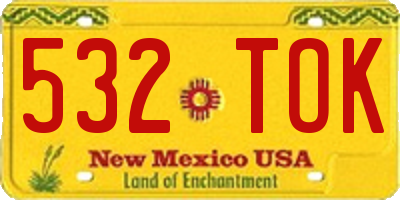 NM license plate 532TOK