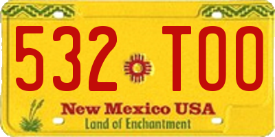 NM license plate 532TOO