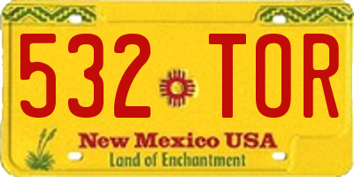NM license plate 532TOR