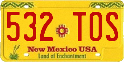 NM license plate 532TOS