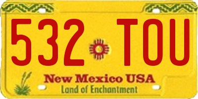 NM license plate 532TOU