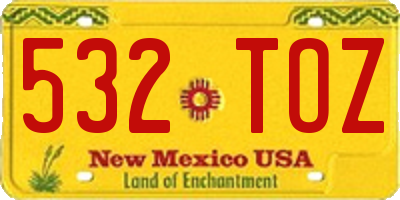 NM license plate 532TOZ