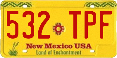 NM license plate 532TPF
