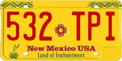 NM license plate 532TPI