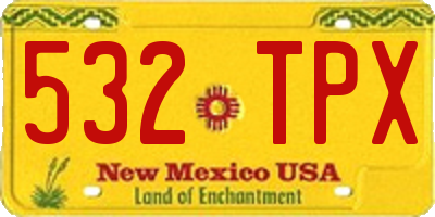 NM license plate 532TPX