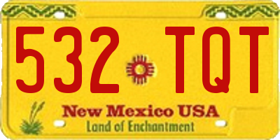 NM license plate 532TQT