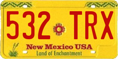NM license plate 532TRX