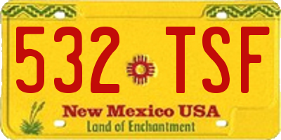 NM license plate 532TSF