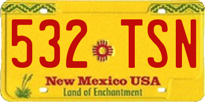 NM license plate 532TSN