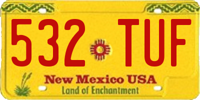 NM license plate 532TUF