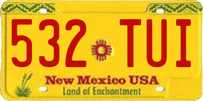 NM license plate 532TUI