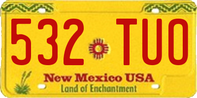 NM license plate 532TUO
