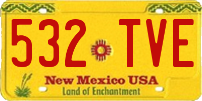 NM license plate 532TVE