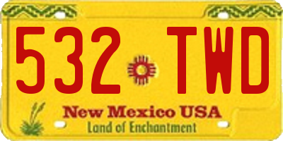 NM license plate 532TWD