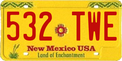 NM license plate 532TWE