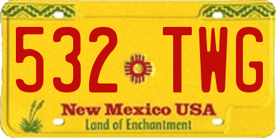 NM license plate 532TWG