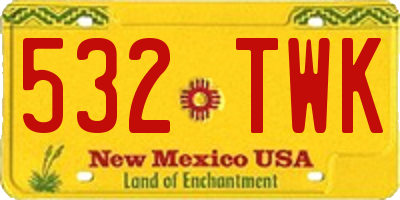 NM license plate 532TWK