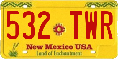 NM license plate 532TWR