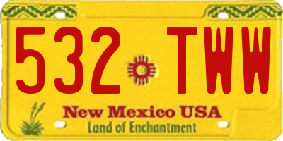 NM license plate 532TWW