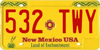 NM license plate 532TWY