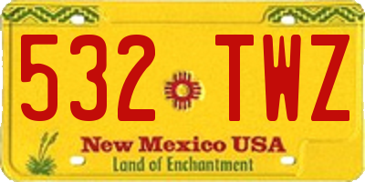 NM license plate 532TWZ