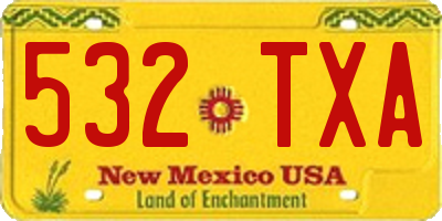 NM license plate 532TXA