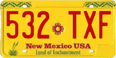 NM license plate 532TXF